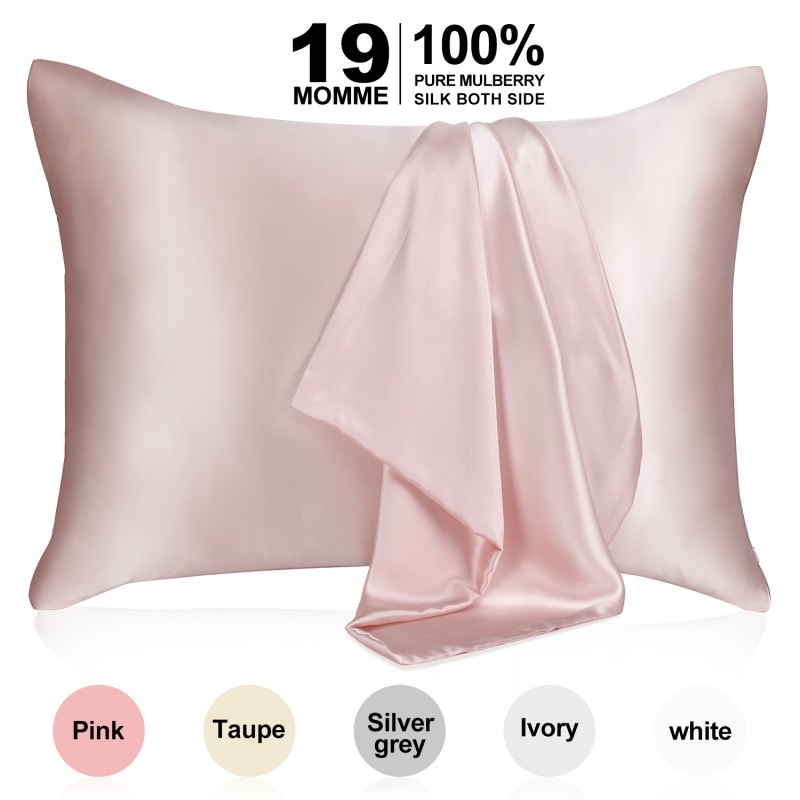 Pure Mulberry Silk - 22 Momme 6a High -Grade vezels - Zijden kussensloop voor haar en huid - gewone, koningin en koning met verborgen ritssluiting